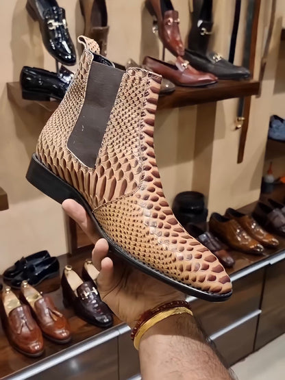 Exotic Snake Chelsea Boots