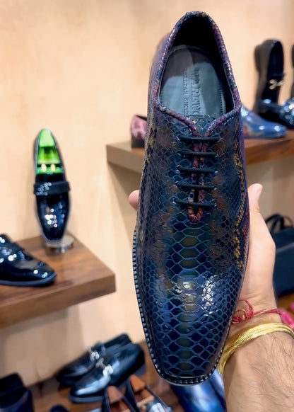 Exotic Metallic Snake Foil Whole-cut Oxfords