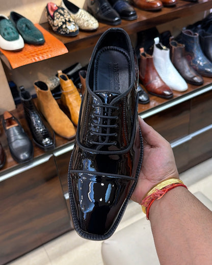 Black Patent Leather Cap Toe Oxfords