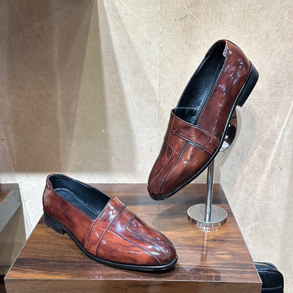 Brown Patina Peshawari Slip-ons