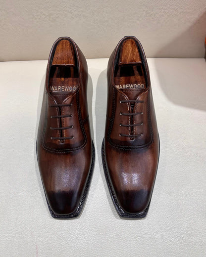 Two-tone Wood Finish Oxfords - Goodyear Welted