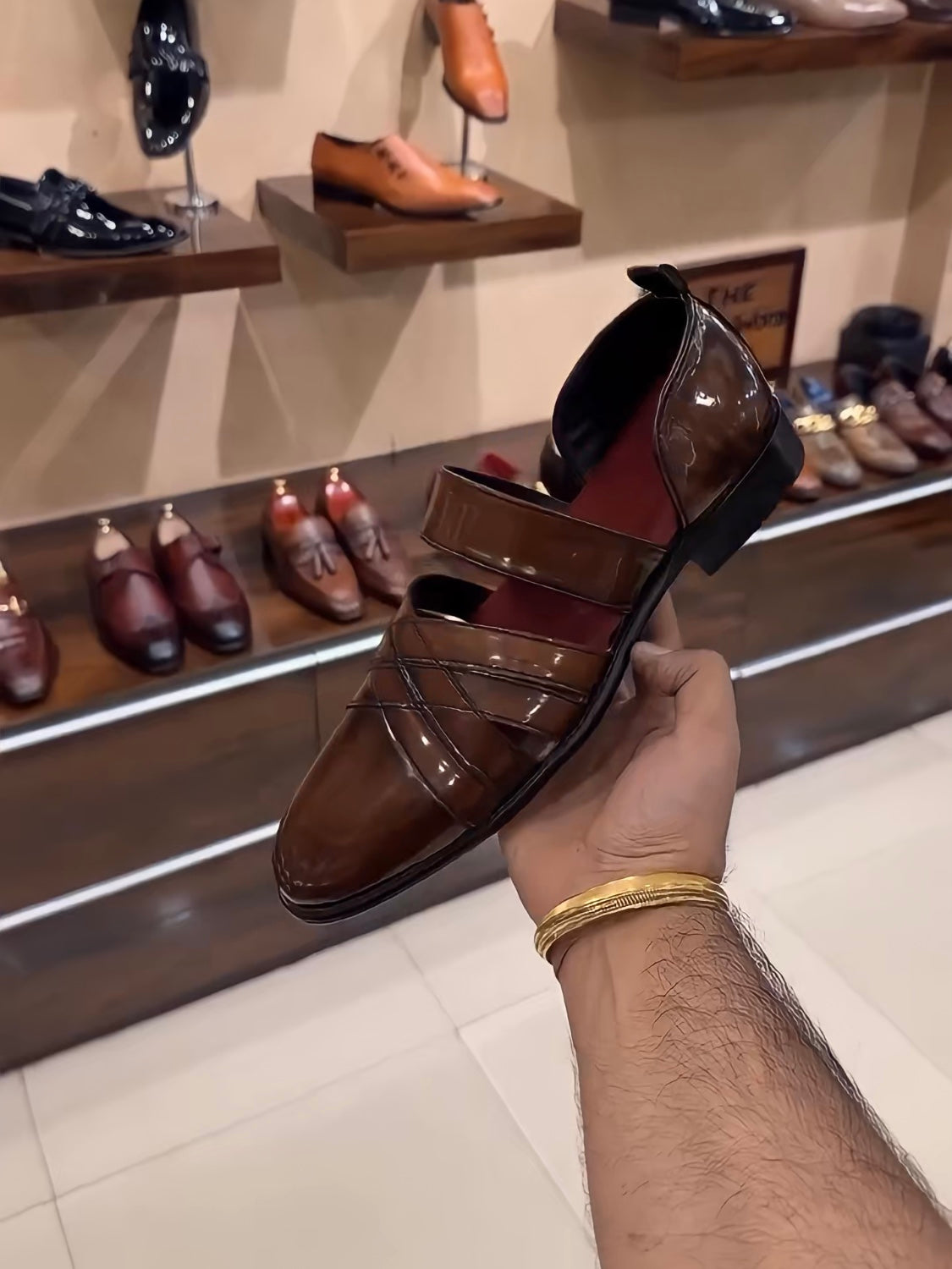 Walnut Brown Patina Sandals