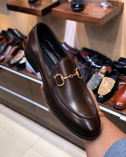 Dark Brown Horsebit Belgian Loafers