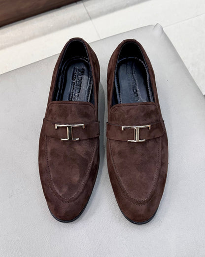 Designer Brown Suede Slip-on Loafers