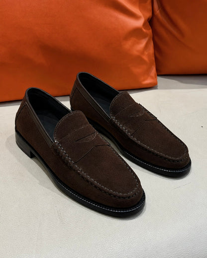 Classic Brown Suede Moccasins