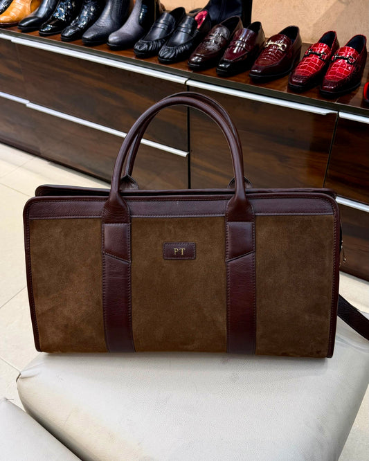 Custom Brown Two-tone Duffel Bag