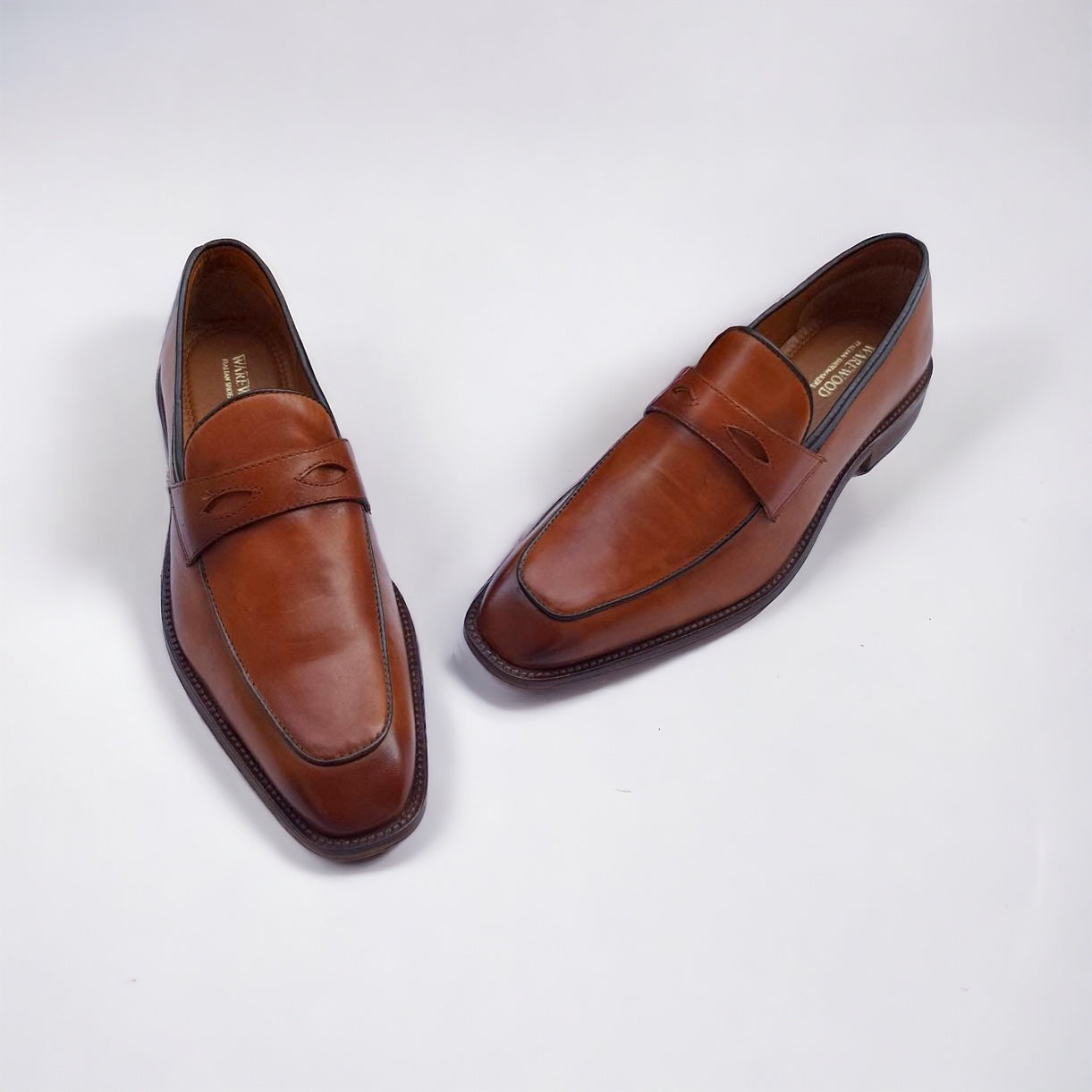 Hand-painted Italian Crust Leather Saddle Moccasins