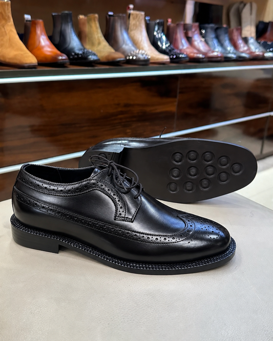 Black brogues for men