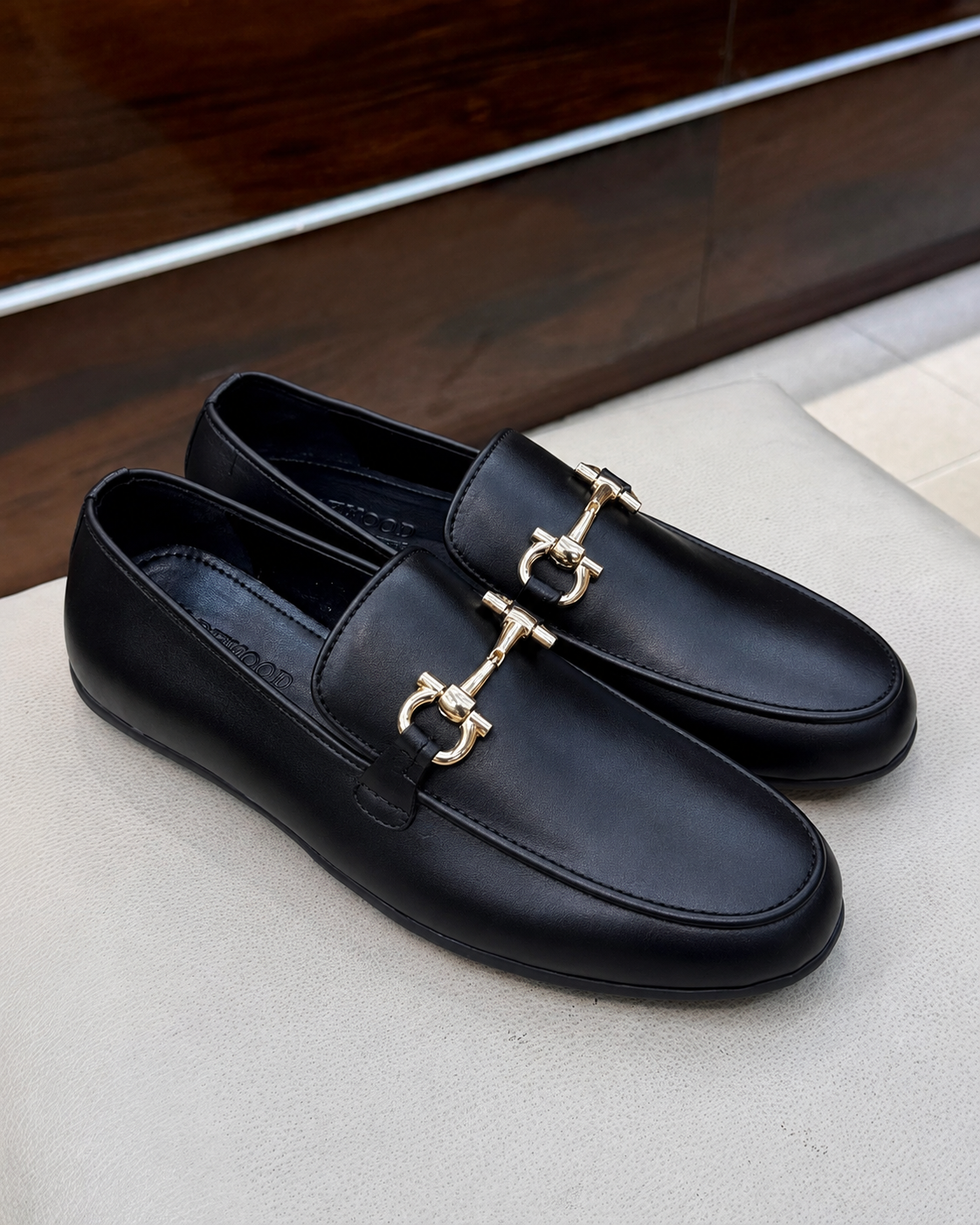 Black driving loafers