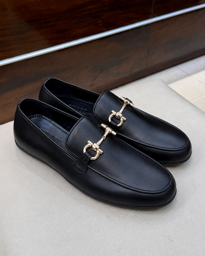 Black driving loafers