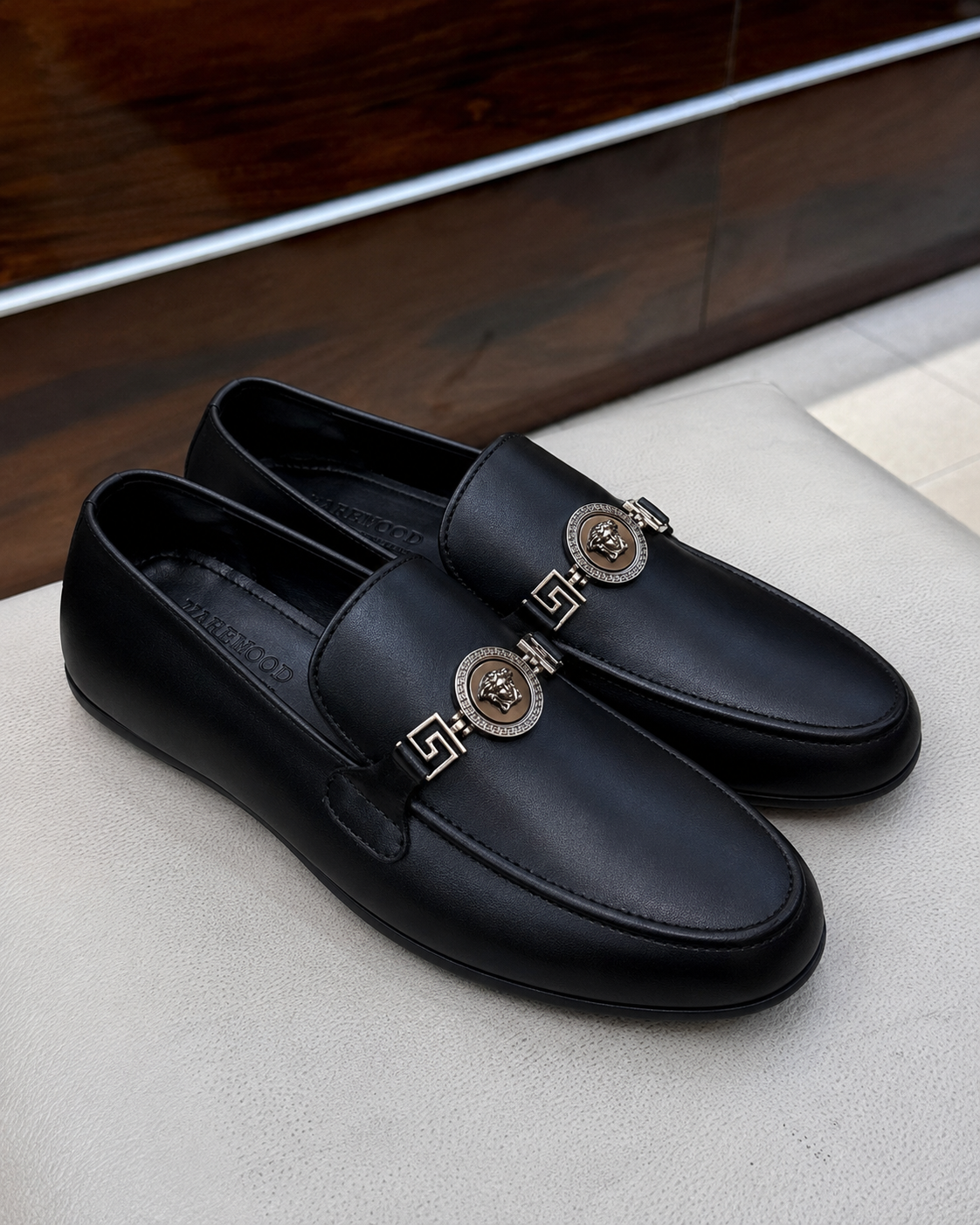 Black driving shoes for men