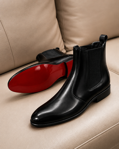 Red bottom chelsea boots