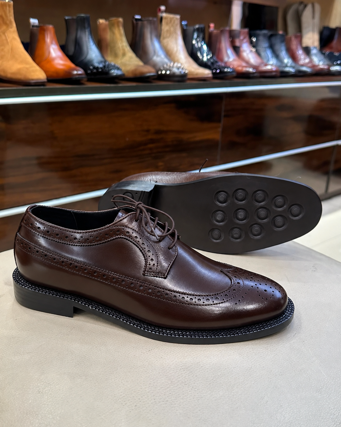 Brown brogues for men