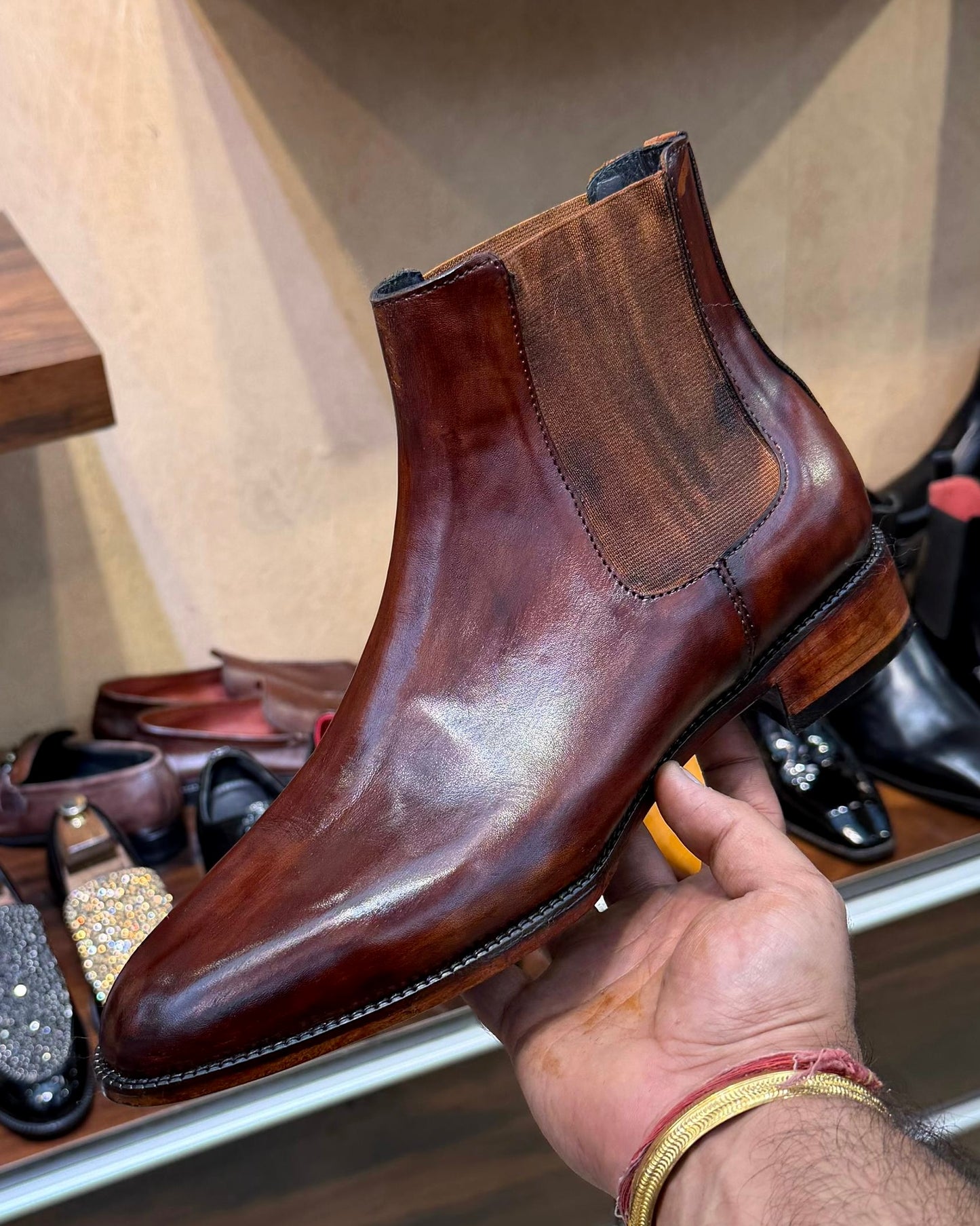 Cognac Chelsea Boots