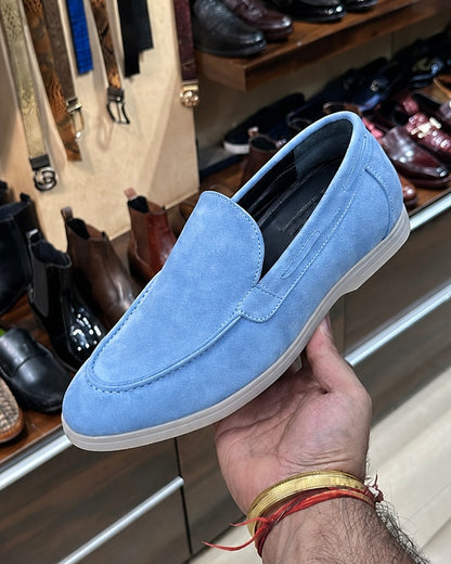 Light blue yacht loafers