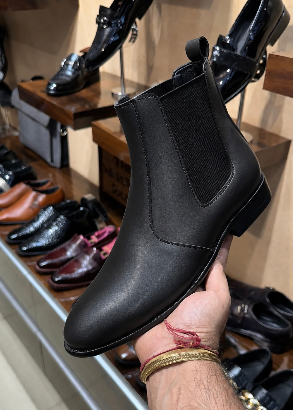 Matte black chelsea boots