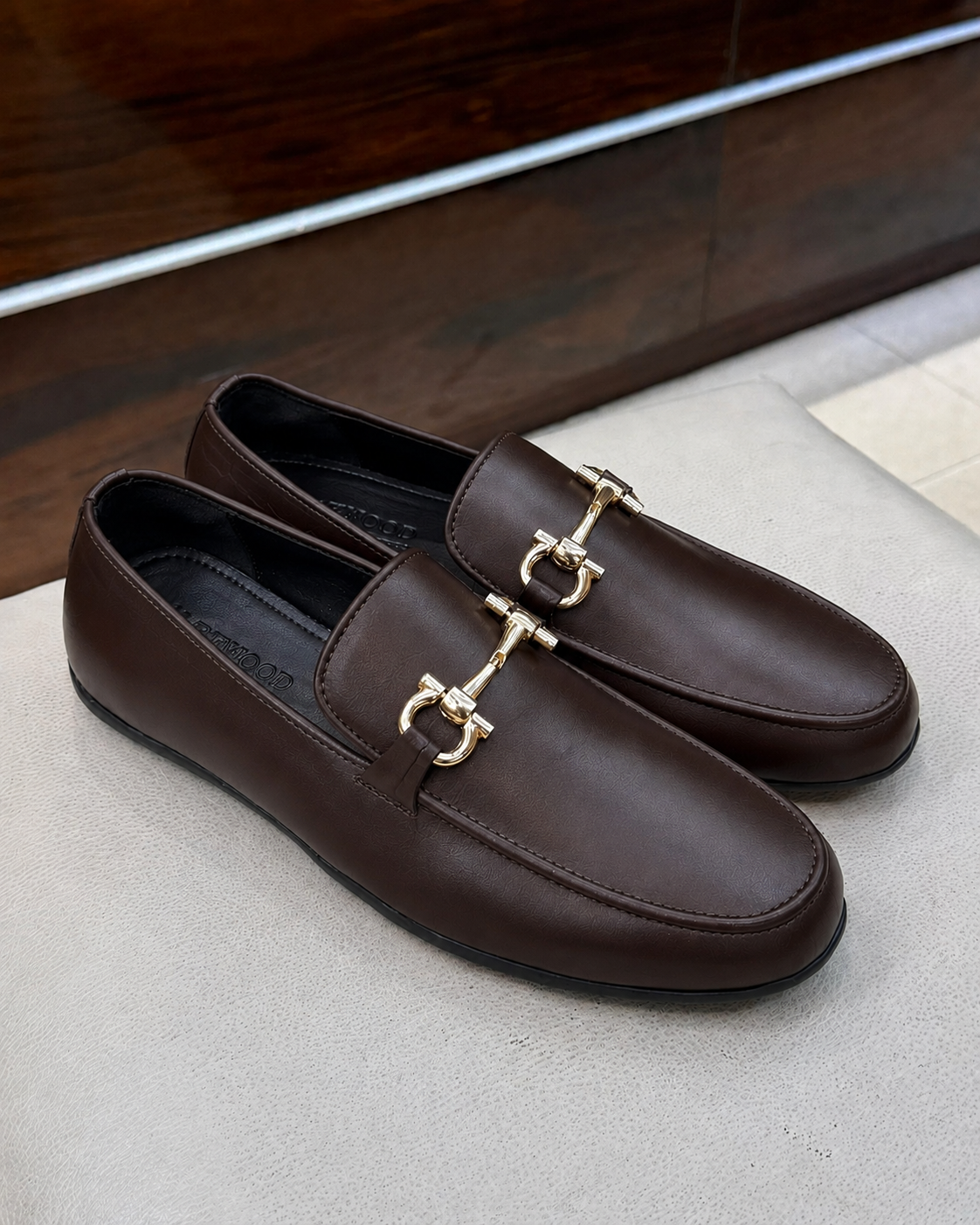 Brown driving loafers