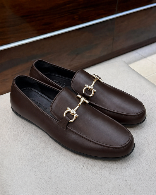 Brown driving loafers