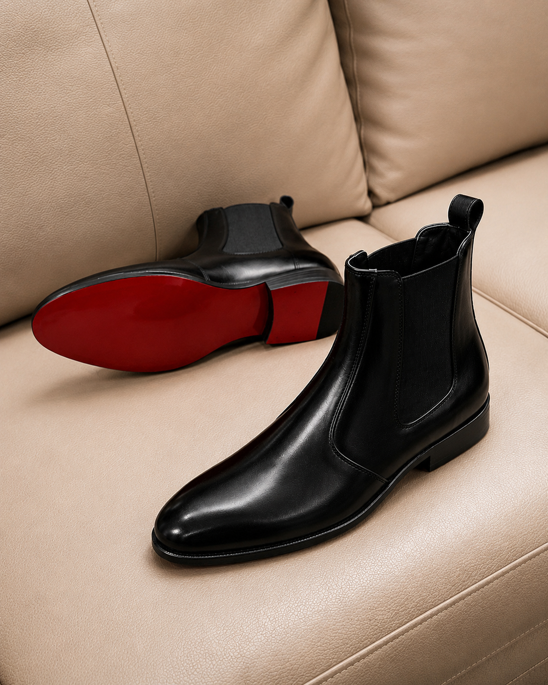 Red sole chelsea boots