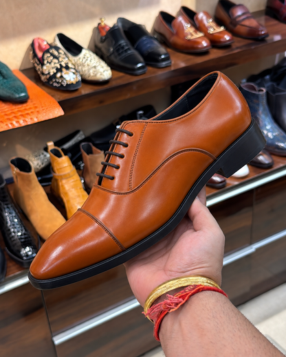 Tan Cap Toe Oxfords