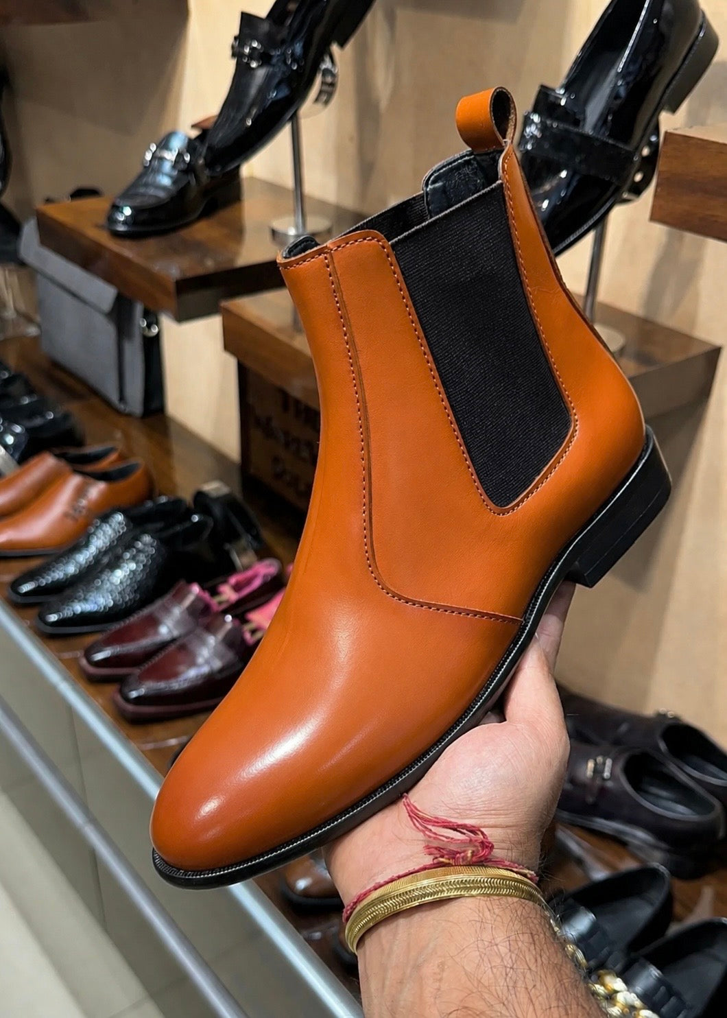 Tan chelsea boots for men