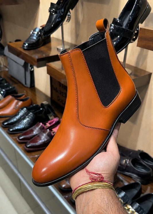 Tan chelsea boots for men