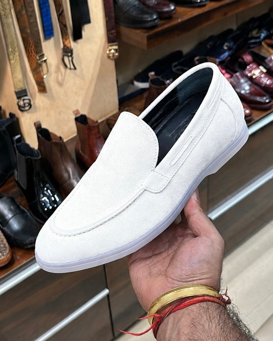White yacht loafers